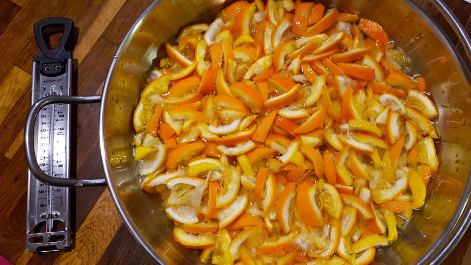 Seville Orange peel for making marmalade